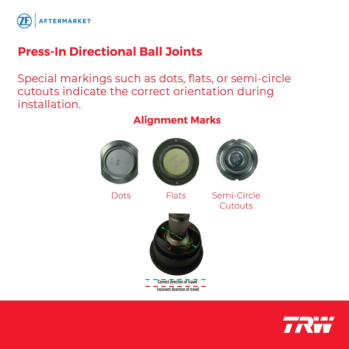 Front Upper, Front, Rear Upper Ball Joint for Dodge Dakota 1987 - 1996 TRW JBJ7017