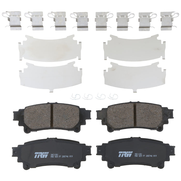Rear Disc Brake Pad Set for Toyota Highlander 2014 - 2019 TRW Pro TRC1391