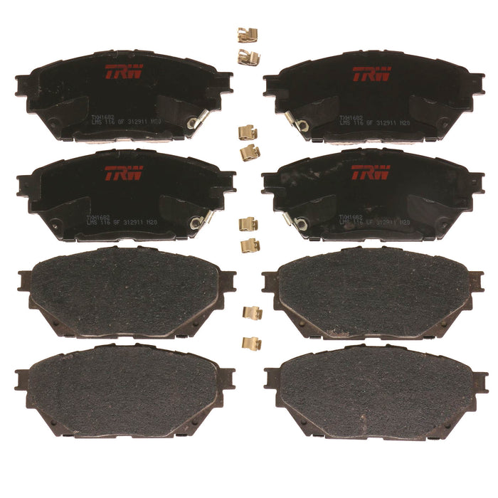 Rear, Front Disc Brake Pad Set for Mitsubishi Fuso Canter FE125 2012 - 2013 TRW Ultra TXH1682