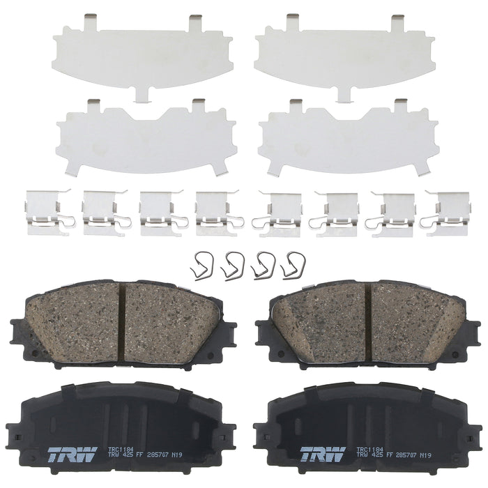 Front Disc Brake Pad Set for Toyota Prius C 2012 - 2019 TRW Pro TRC1184