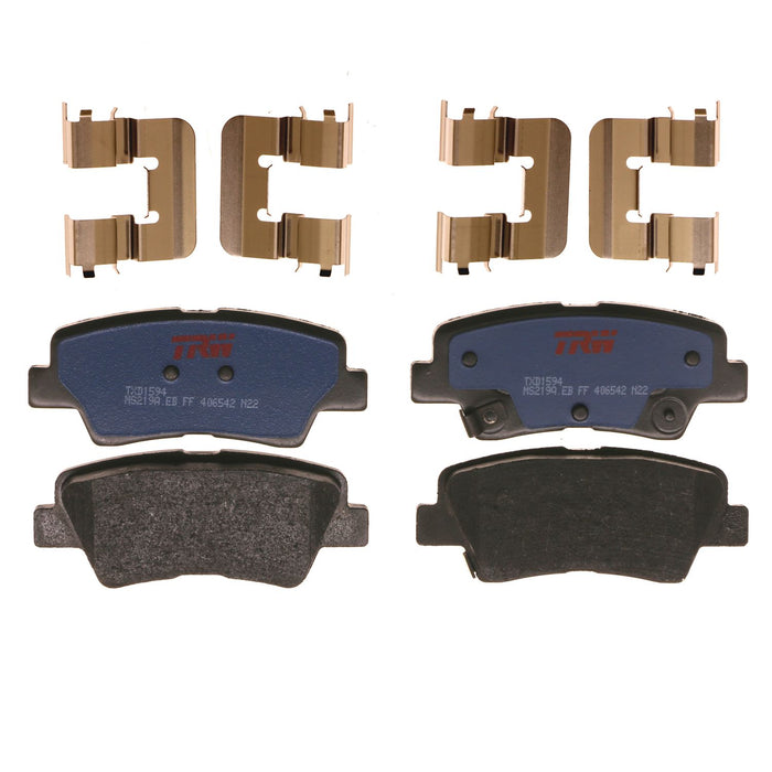 Rear Disc Brake Pad Set for Kia Soul EV 2015 - 2017 TRW Blue TXD1594
