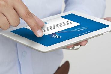 person using tablet